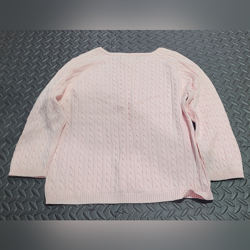 Women's Tommy Hilfiger Pink Long Sleeve Cable Knit Sweater Size XL